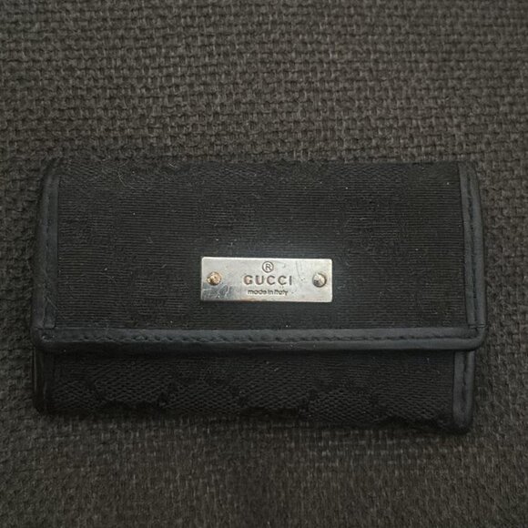 Black Gucci Canvas Key Case Holder - Picture 1 of 4